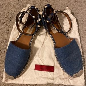 Valentino rockstud denim espadrilles